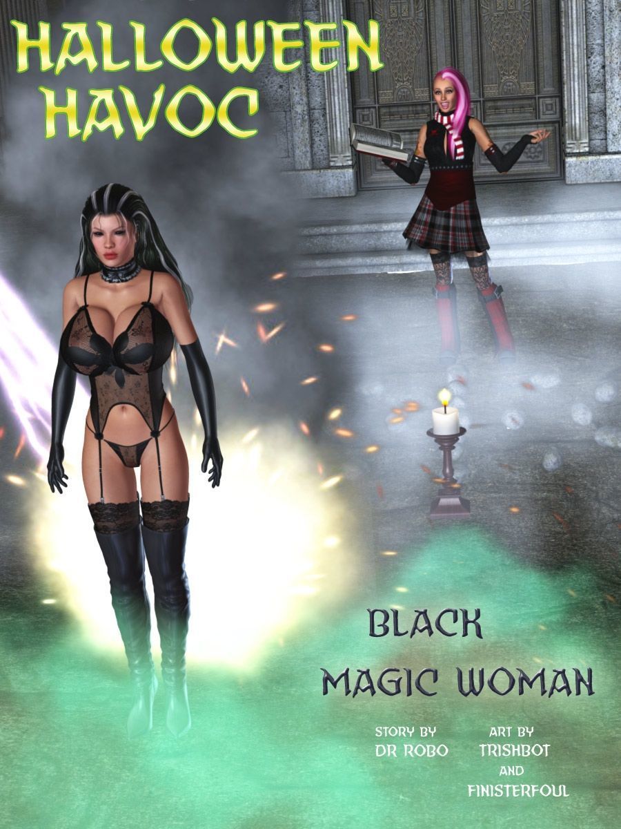 Cadılar Bayramı tahribat siyah magic Kadın