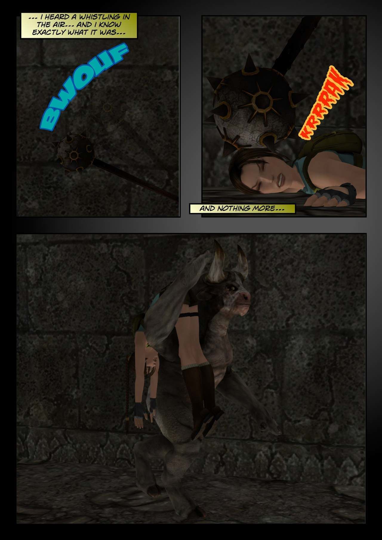 Lara Croft vs el minotaurus Wip