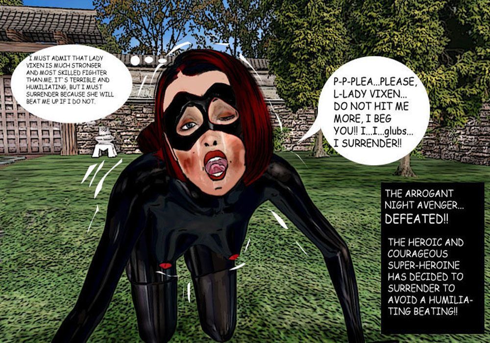superheroine 夜 avenger vs 女性 Vixen
