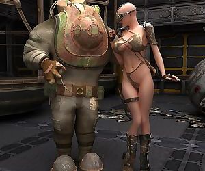 Dystopian babe naked with her robot sidekick - part 6