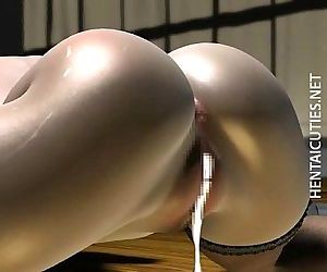Stockinged busty 3D hentai whore gives BJ - 5 min