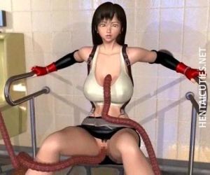 3D hentai slave in tentacles gives head - 5 min