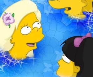Comics The Simpsons- Lesbian Orgy At School Gym, blowjob , threesome  simpsons