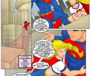 strips Supergirl, triootje , superhelden iceman Blauw
