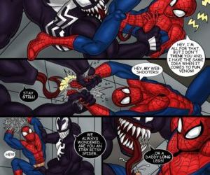 strips Spider man, triootje , superhelden iceman Blauw