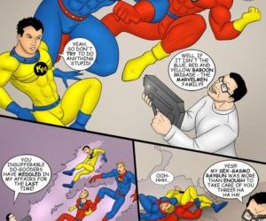 Comics Marvelman Family, threesome , superheroes  iceman blue