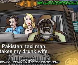 illustratedinterracial pakastani taxi człowiek