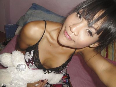 Big tit Asian ladyboy Kyrsha playing with toys and stripping in public