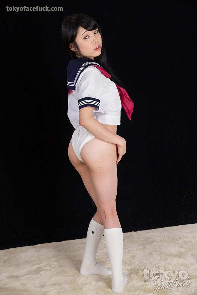 Japanese cutie is forced to suck cock while rope bound in sailor uniform