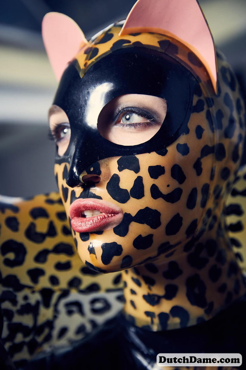 соло модель удары Горячая позы в Полный Тело Леопард печать костюм