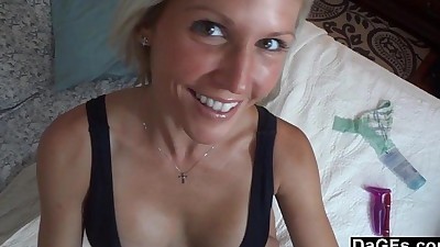 Busty milf works hard to get a..