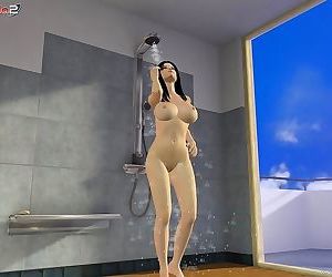Busty animated Babe được chết tiệt trong một Tắm phần 802