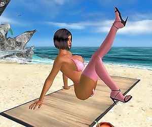 Procace Bikini Babe dà un footjob a il Spiaggia parte 810